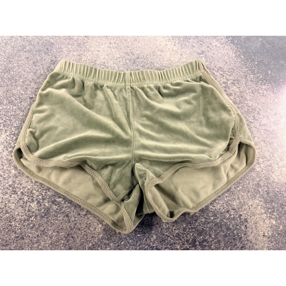 Hollister Women's Lounge Olive Green Velour Shorts Size XS